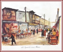Painting of the Flea market in 1953